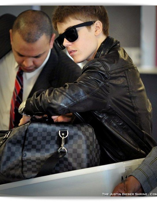 Justin Bieber Heathrow Airport Black Leather Jacket 