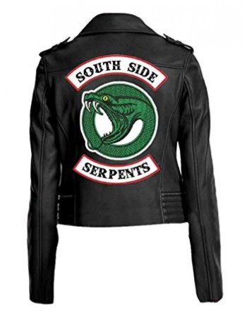 Riverdale Southside Serpents Womens Cheryl Blossom Biker Black Leather Jacket