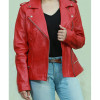 Riverdale Southside Serpents Womens Cheryl Blossom Biker Black Leather Jacket