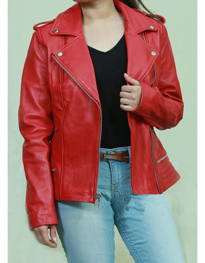 Riverdale Southside Serpents Womens Cheryl Blossom Biker Black Leather Jacket