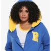 Riverdale R Logo Cheer Girls Blue Bomber Cotton Hoodie Varsity Jacket