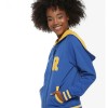 Riverdale R Logo Cheer Girls Blue Bomber Cotton Hoodie Varsity Jacket
