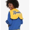 Riverdale R Logo Cheer Girls Blue Bomber Cotton Hoodie Varsity Jacket