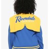 Riverdale R Logo Cheer Girls Blue Bomber Cotton Hoodie Varsity Jacket