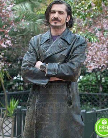 A PERFECT DAY FEDJA STUKAN (DAMIR) DISTRESSED LEATHER COAT
