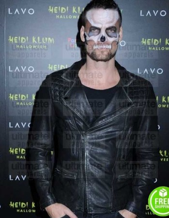 ADAM LAMBERT HALLOWEEN PARTY BLACK BIKER LEATHER JACKET