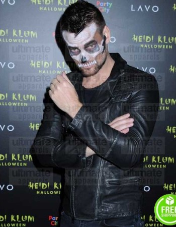 ADAM LAMBERT HALLOWEEN PARTY BLACK BIKER LEATHER JACKET