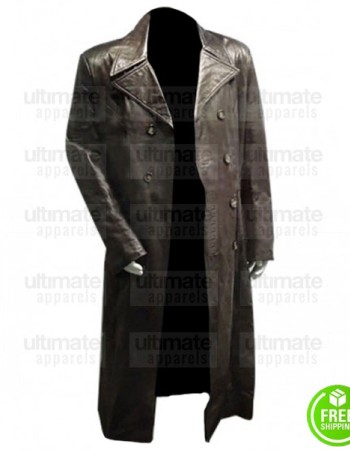 AMERICAN GANGSTER DENZEL WASHINGTON (FRANK LUCAS) BLACK LEATHER COAT