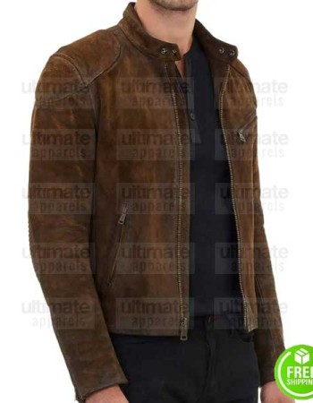 ARROW SEASON 3 COLTON HAYNES (ROY HARPER) BROWN SUEDE JACKET