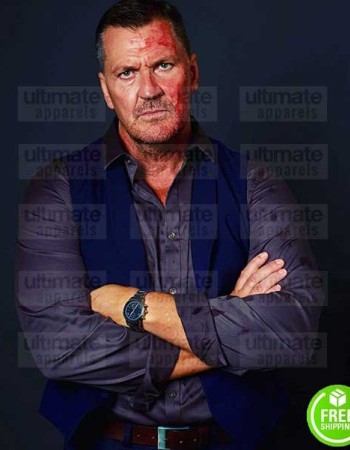 AVENGEMENT CRAIG FAIRBRASS (LINCOLN BURGESS) BLUE COTTON VEST 
