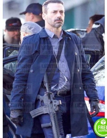 BABY DRIVER JON HAMM (BUDDY) BLUE COTTON COAT