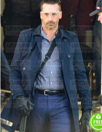 BABY DRIVER JON HAMM (BUDDY) BLUE COTTON COAT