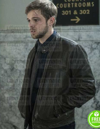 BATES MOTEL MAX THIERIOT (DYLAN MASSETT) BROWN LEATHER JACKET