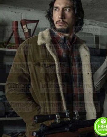 BLACKKKLANSMAN ADAM DRIVER (FLIP ZIMMERMAN) SHEARLING SUEDE LEATHER JACKET