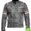 BLACK DISTRESSED LEATHER WITH STRIPES JACKET