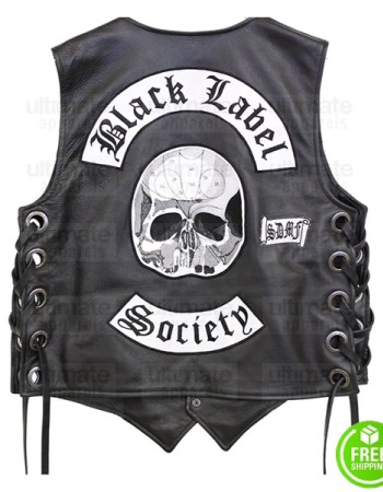 BLACK LABEL SOCIETY BAND BLACK LEATHER VEST