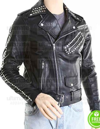 NEW BLACK MOTORCYCLE BIKER LEATHER JACKET
