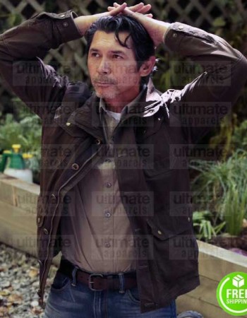 BLINDSPOT LOU DIAMOND PHILLIPS (SOUL GUERRERO) BROWN COTTON JACKET