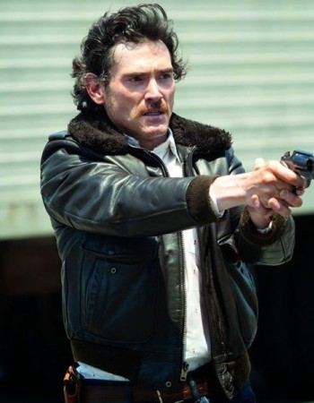 BLOOD TIES BILLY CRUDUP BOMBER FUR COLLAR JACKET