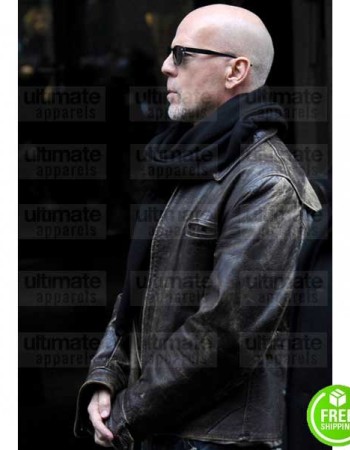 Bruce Willis Brown Distressed Leather Jacket