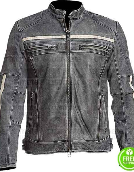 CAFE RACER DISTRESSED LEATHER JACKET
