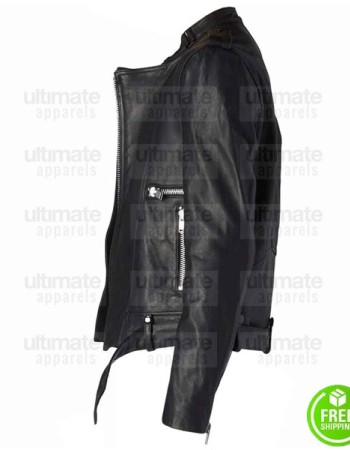 CLASSIC CAFE RACER BLACK LEATHER JACKET