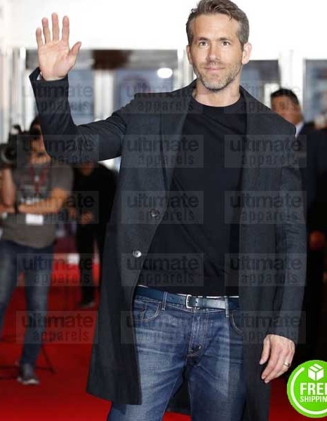 DEADPOOL 2 EVENT RYAN REYNOLDS (WADE WILSON) BLACK COTTON COAT