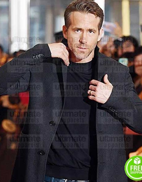 DEADPOOL 2 EVENT RYAN REYNOLDS (WADE WILSON) BLACK COTTON COAT