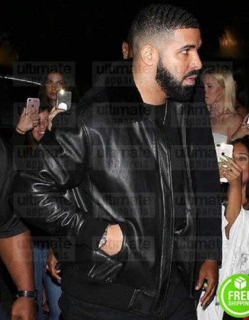 DRAKE BLACK FUR COLLAR LEATHER JACKET
