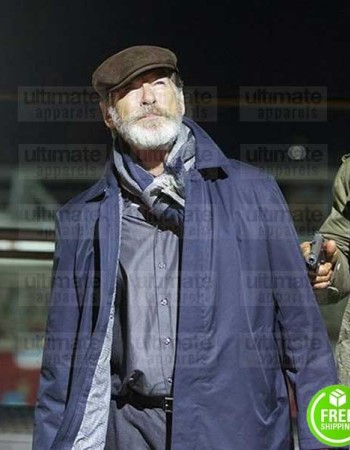 FINAL SCORE PIERCE BROSNAN (DIMITRI) BLUE COTTON COAT