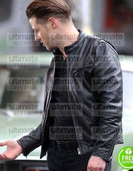 GOTHAM BEN MCKENZIE (JAMES GORDON) BLACK LEATHER JACKET