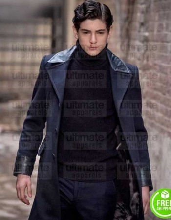 GOTHAM DAVID MAZOUZ (BRUCE WAYNE) BLACK WOOL COAT