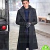 GOTHAM DAVID MAZOUZ (BRUCE WAYNE) BLACK WOOL COAT