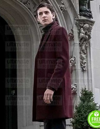 GOTHAM DAVID MAZOUZ (BRUCE WAYNE) MAROON WOOL COAT