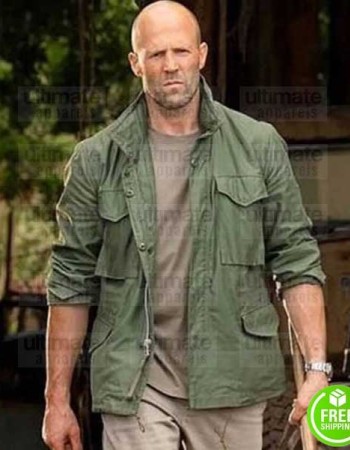 HOBBS AND SHAW JASON STATHAM (DECKARD SHAW) GREEN COTTON JACKET
