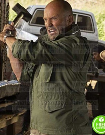 HOBBS AND SHAW JASON STATHAM (DECKARD SHAW) GREEN COTTON JACKET