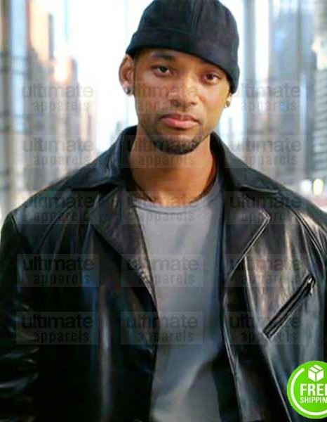 I, ROBOT WILL SMITH (DETECTIVE DEL SPOONER) TRENCH LEATHER COAT