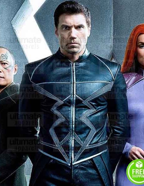 INHUMANS ANSON MOUNT (BLACK BOLT) LEATHER COAT