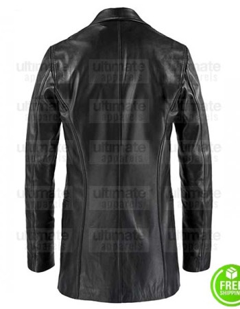 MAX PAYNE MARK WAHLBERG BLACK LEATHER COAT
