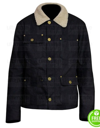 CHICAGO P.D PATRICK JOHN FLUGER BLACK FUR COLLAR JACKET
