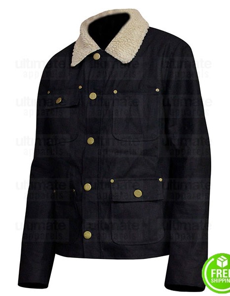 CHICAGO P.D PATRICK JOHN FLUGER BLACK FUR COLLAR JACKET