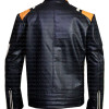 RETRO STRIPED BLACK LEATHER JACKET