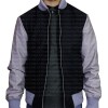 BLACK VARSITY LETTERMAN BOMBER JACKET