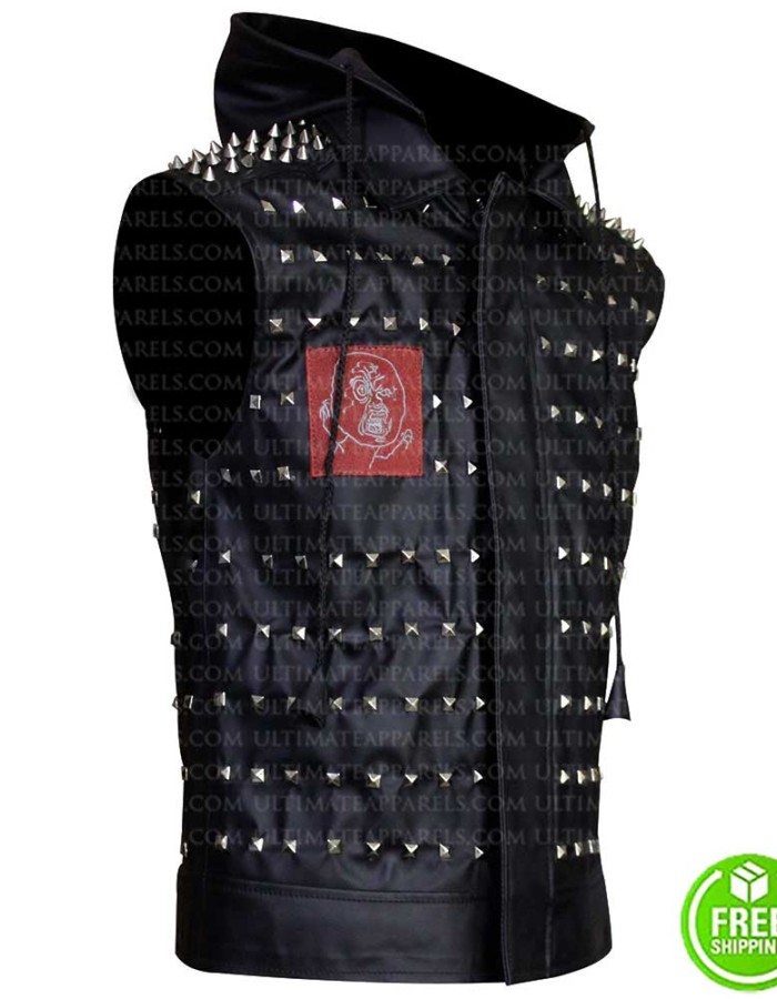 Watch Dogs 2 Wrench Studded Cosplay Black Leather Vest
