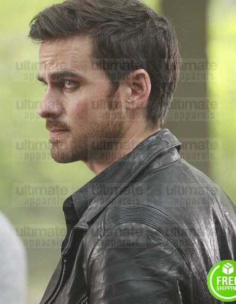 ONCE UPON A TIME COLIN O'DONOGHUE (CAPTAIN HOOK) BLACK LEATHER JACKET