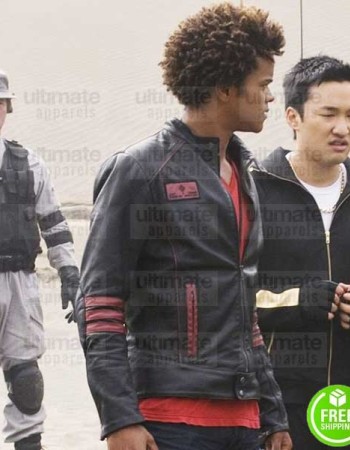 POWER RANGERS EKA DARVILLE (SCOTT TURMAN) BLACK LEATHER JACKET
