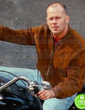 Pulp Fiction Bruce Willis (Butch Coolidge) Brown Suede Leather Jacket