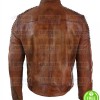 MEN'S QUILTED VINTAGE BROWN LEATHER JACKET