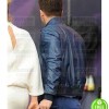RYAN REYNOLDS BLUE BOMBER LEATHER JACKET