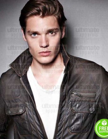 SHADOWHUNTERS DOMINIC SHERWOOD (JACE HERONDALE) BROWN LEATHER JACKET